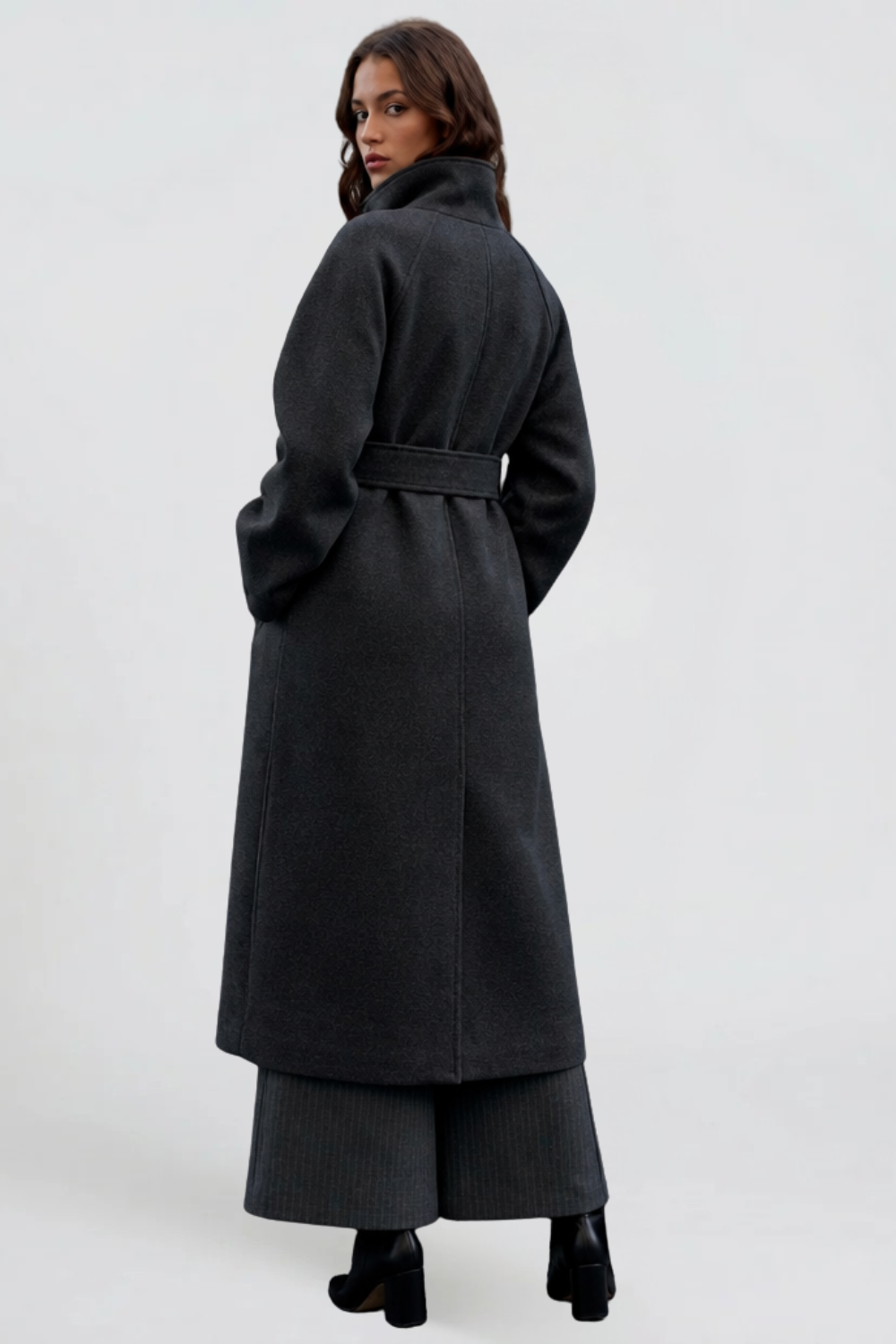 Adriana - wool coat with a belt