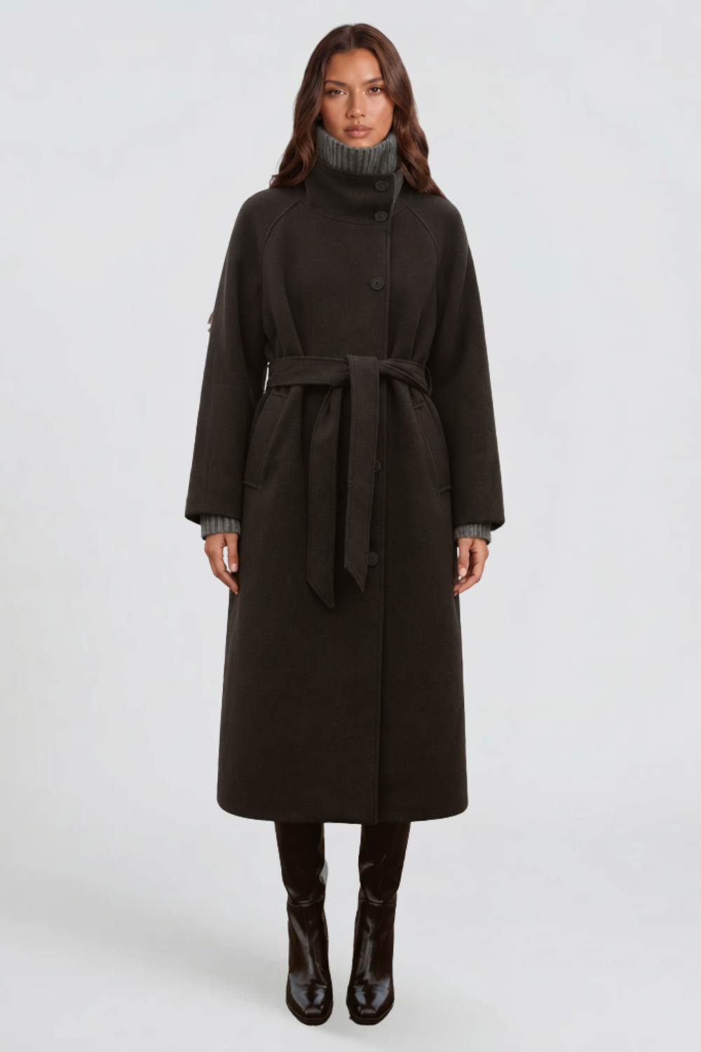 Adriana - wool coat with a belt