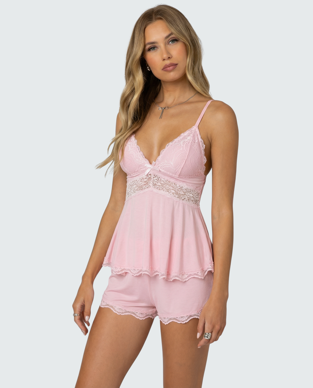 The Cami Set – Silky-Soft Lace Pyjama Set
