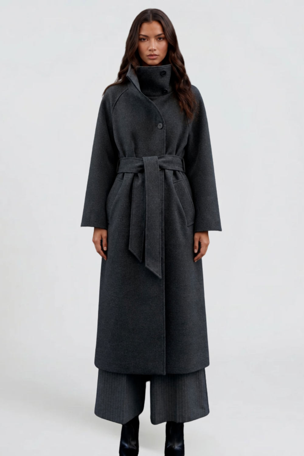 Adriana - wool coat with a belt