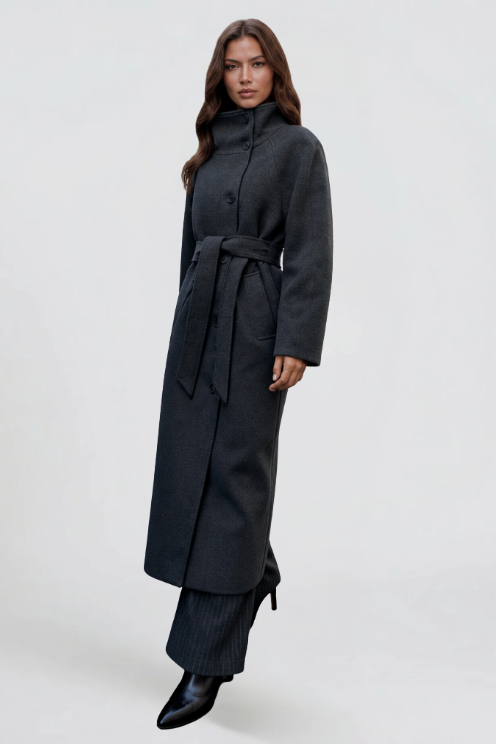 Adriana - wool coat with a belt