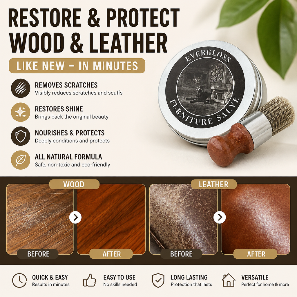 QuickFix™ –  Leather and Wood Balm | Scratch Remover + Brush