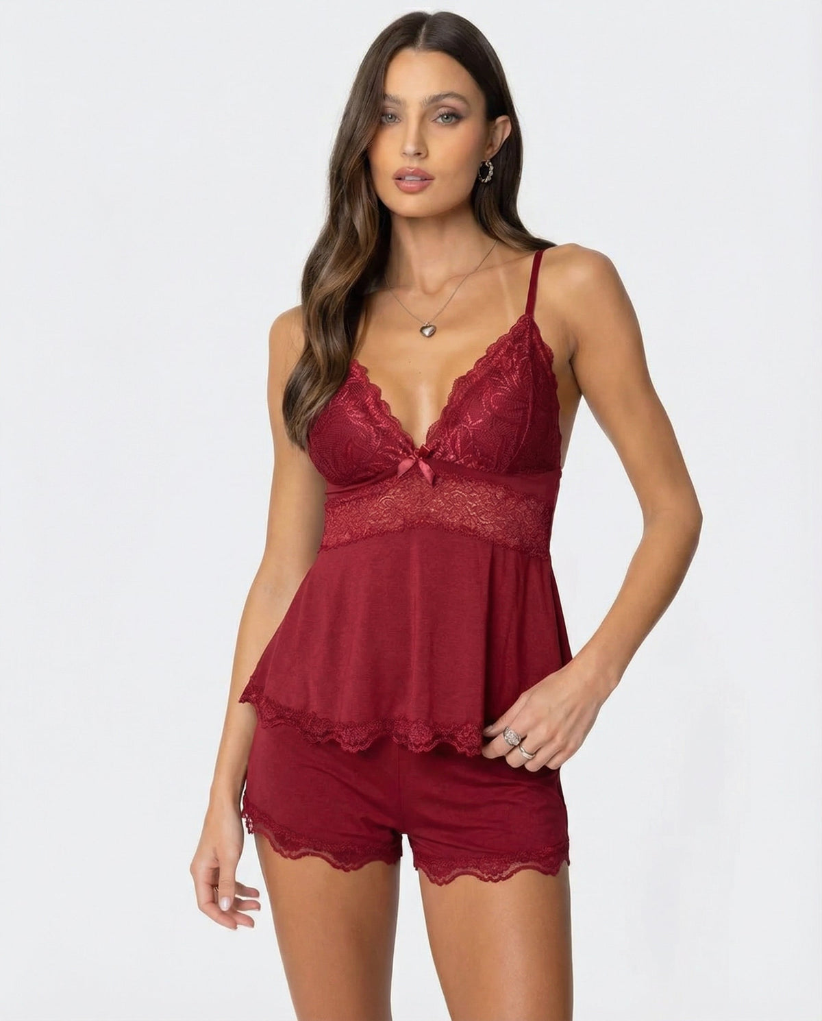 The Cami Set – Silky-Soft Lace Pyjama Set